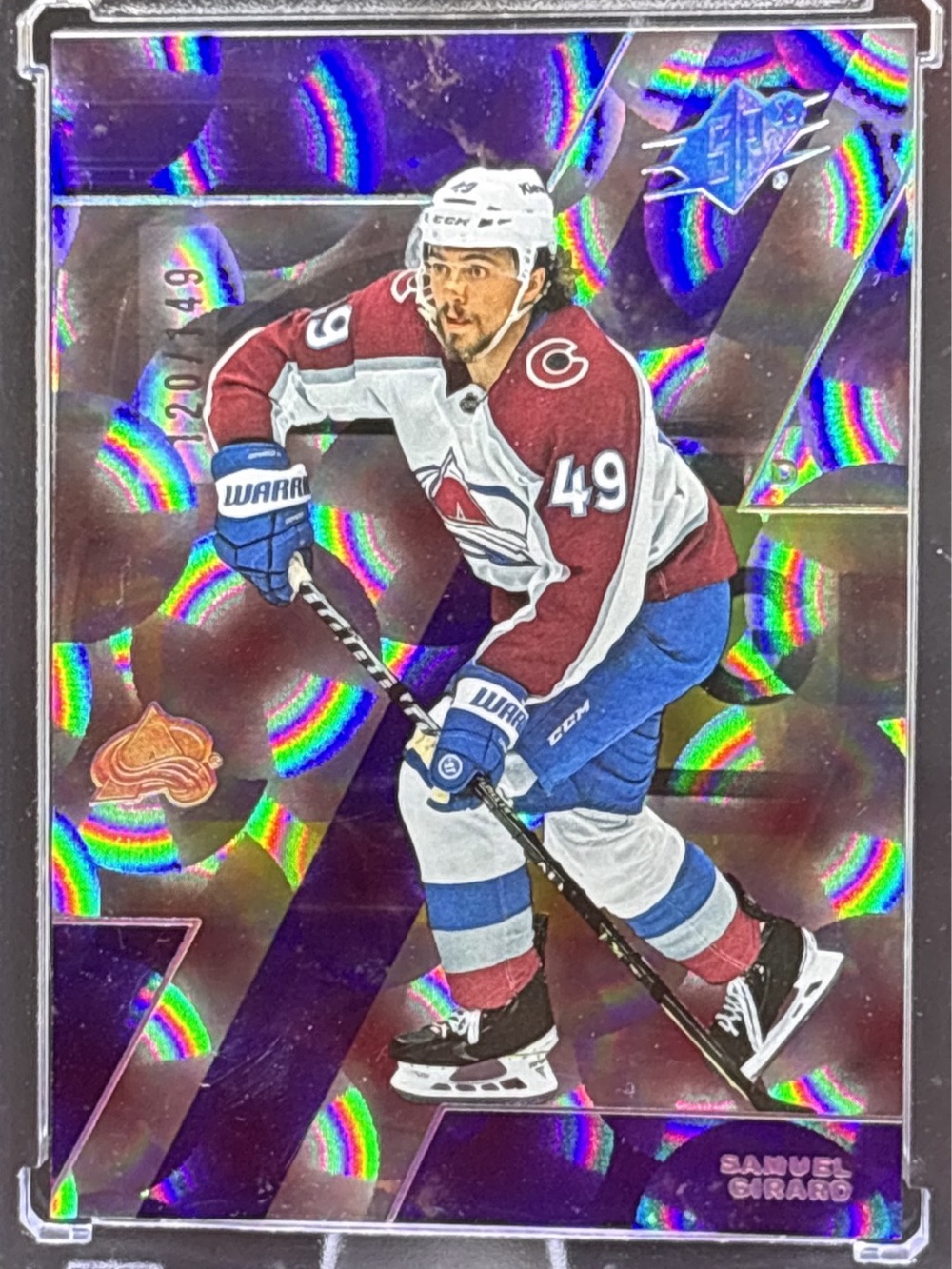 Upper Deck Samuel Girard Hockey Trading Card - Parallax Purple